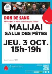 Lire la suite à propos de l’article DON DU SANG  jeudi 3 octobre